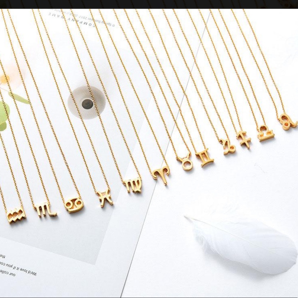 NWT Astrology Gold Necklace and earrings